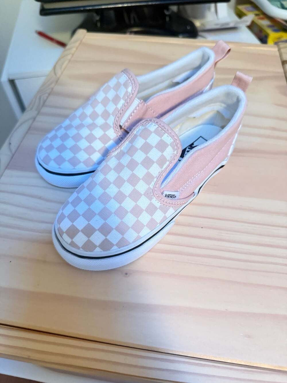 Vans Classic Slip-On Checkerboard Shoes Pink White